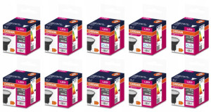 10xżarówka Led Gu10 4,5w 6500k 350lm 36st Czarna Osram Ledvance