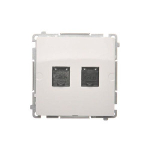 Simon Basic Gniazdo Komputerowe 2xrj45 Kat.6 Biały Bm62.01/11