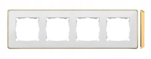 Simon 82 Detail Ramka 4-krotna Biały / Złoto 8201640-245