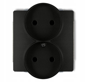 Karlik Deco Gniazdo Podwójne B/u Czarny 12dgpr-2p