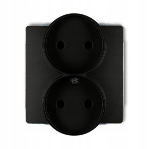 Karlik Deco Gniazdo Podwójne Do Ramki Deco Soft B/u Czarny 12dgprso-2p