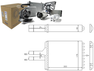 Nagrzewnica (205x181x42) Opel Vectra B 1.6-2.6 09.