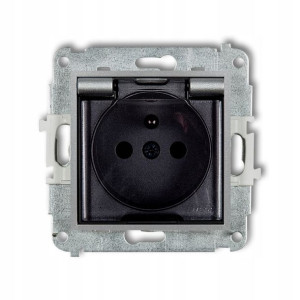 Karlik Mini Gniazdo Pojedyncze Z/u Ip44 Srebrny 7mgpb-1zdp