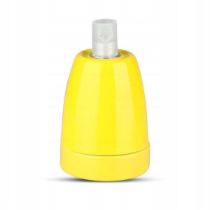 V-tac Oprawka Porcelanowa Żółta E27 Klosz Do Lampy