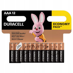 12x Bateria alkaliczna DURACELL 1,5V AAA LR03 (blister 12 sztuk)