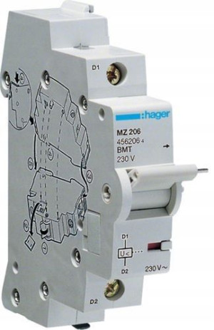 Hager Wyzwalacz Podnapięciowy Do Mcb/rccb/rcbo 230v Ac Mz206