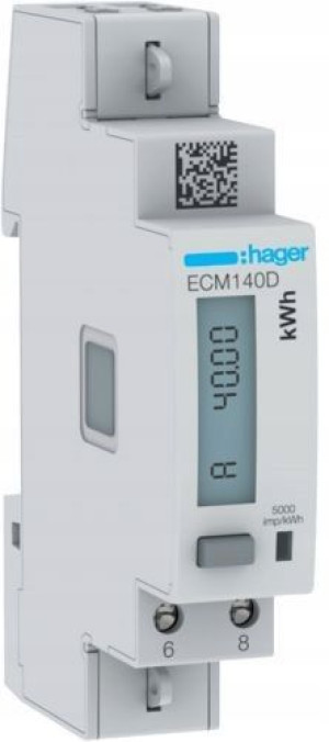 HAGER agardio.measure LICZNIK ENERGII ELEKTRYCZNEJ 1-FAZOWY 40A 1M ECM140D