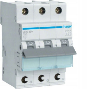 Hager Wyłącznik Nadprądowy Mcb 3p B 50a Quickconnect Mbs350