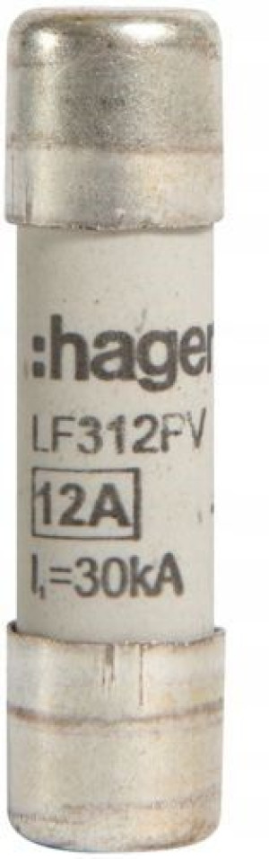 Hager Wkładka Bezpiecznikowa Cylindr. Ch-10 10x38mm Gpv 12a 1000vdc Lf312pv