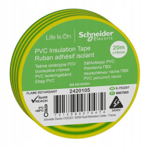 Schneider Taśma izolacyjna żółtozielona 19mm x 20m