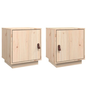 Szafki nocne, 2 szt., 40x34x45 cm, lite drewno sosnowe
