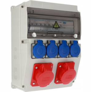 Rozdzielnica 2x16A/5P 4x230V SCHUKO IK08 IP65
