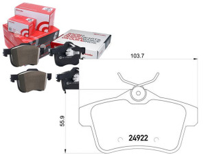 Klocki Hamulcowe Peugeot 3008 09- Tył Brembo