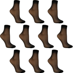 10x Skarpety Damskie Rajstopowe Czarny 35-42
