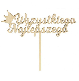 Drewniany Topper Wszystkiego Najlepszego 17cm
