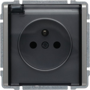 Gniazdo pojedyncze 2p+PE IP44 aluminium Kos66