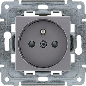 Gniazdo pojedyncze 2p+PE inox Dante
