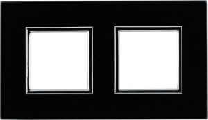 Ramka 2-krotna szkło black glass Dante