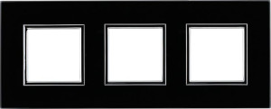 Ramka 3-krotna szkło black glass Dante