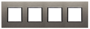 Ramka 4-krotna metal inox Dante