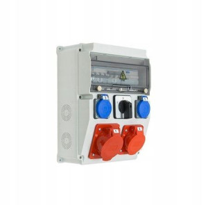 Rozdzielnica budowlana ASTAT 261 Plus IP65 32A/5P 16A/5P 2x230V SCHUKO IP44