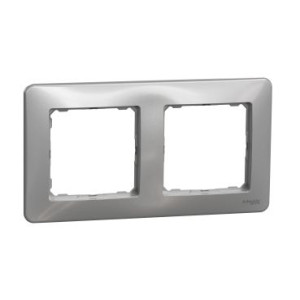Ramka 2-krotna srebrne aluminium Sedna