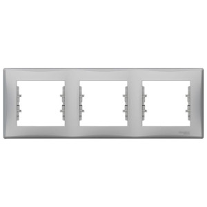 Ramka 3-krotna pozioma aluminium Sedna