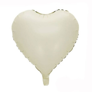 Balon 18" Serce Matowe Kremowe
