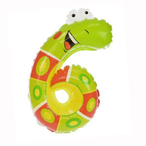 Balon 16" Cyfra 6 Zwierzątka Dżdżownica 40cm