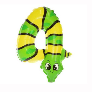 Balon 16" Cyfra 4 Zwierzątka Wąż 40cm