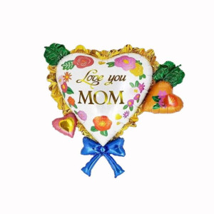 Balon Serce Love You Mom Dzień Matki 82x81cm