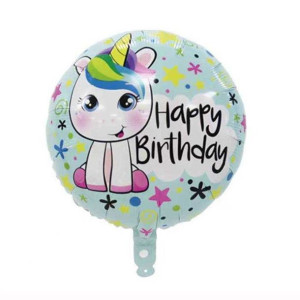 Balon 18" Jednorożec Happy Birthday Miętowy