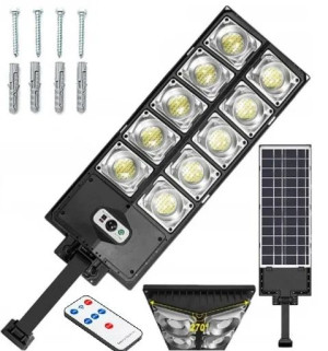 Lampa Uliczna Solarna 800w 300 Led Latarnia Gratis