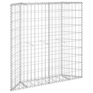 Podniesiona rabata gabionowa, trapezowa, stal, 100x20x100 cm