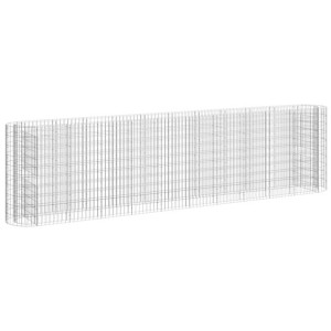 Podwyższona donica gabionowa galwanizowane żelazo 400x50x100 cm