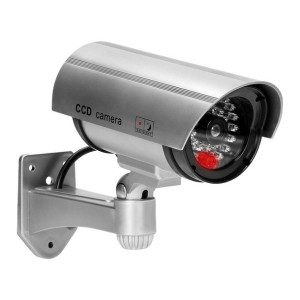 Atrapa kamery monitorującej CCTV bateryjna srebrna