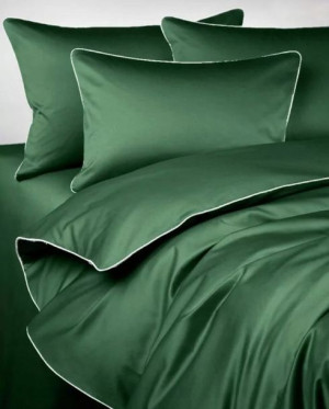 Pościel MARO HOME zieleń z białą lamówką 200x200