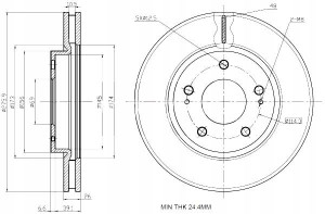 Tarcze Ham. 2szt Mitsubishi P. Lancer 03- Space Star Maxgear