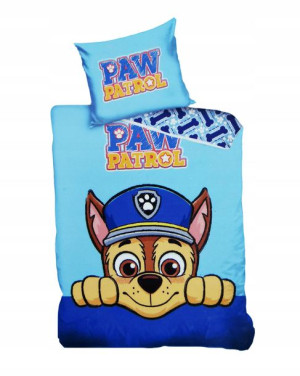 Pościel bawełniana Psi Patrol niebieska Chase 160