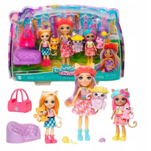 Enchantimals Zestaw Rodzina Carmel Cat +zwierzątka