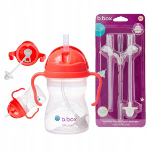 Zestaw B.box Bidon Kubek 240ml + Rurki Do Bidonu