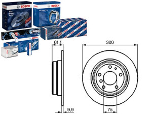 Tarcze Hamulcowe 2szt Bmw Tył E34 87- Bosch