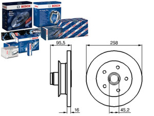 Tarcze Hamulcowe 2szt Vw Przód T2 85-92 Bosch