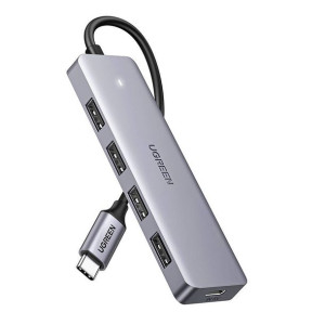 Adapter 4W1 Ugreen Hub Usb-C Do 4X Usb 3.0 + Usb-C (Szary)