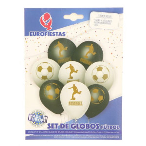 Balony Football Piłka Czarno Złote 6szt