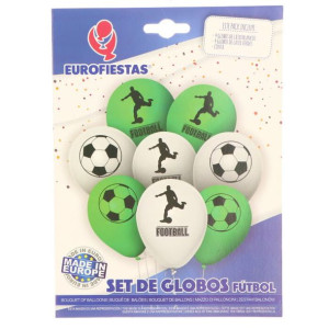 Balony Football Piłka 6szt Zielono Białe