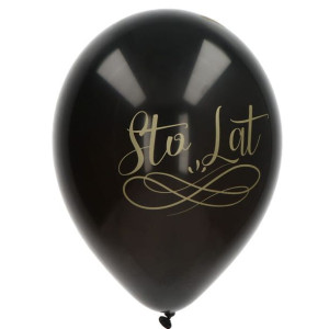 Balony Na Urodziny Sto Lat Czarne 25cm (6szt)