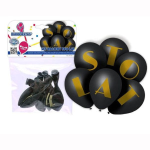Balony Na Urodziny Sto Lat Czarne 25cm (6szt)