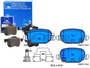 Klocki Hamulcowe Fiat Panda 0.9/1.3d 06.12- Ate