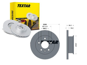 Tarcze Hamulcowe 2szt Vw Przód T4 1,8 1 Textar